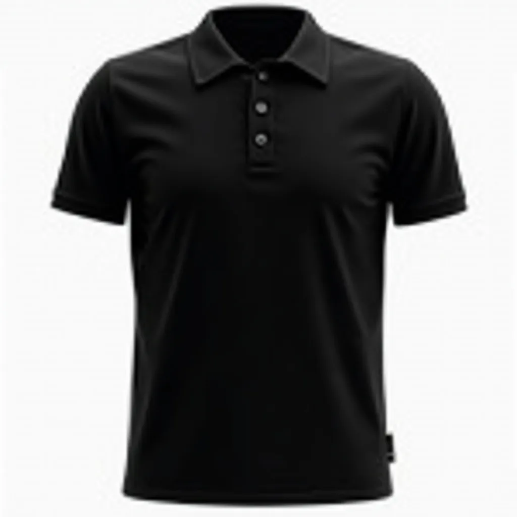 Prompt: Black Tshirt with collar

