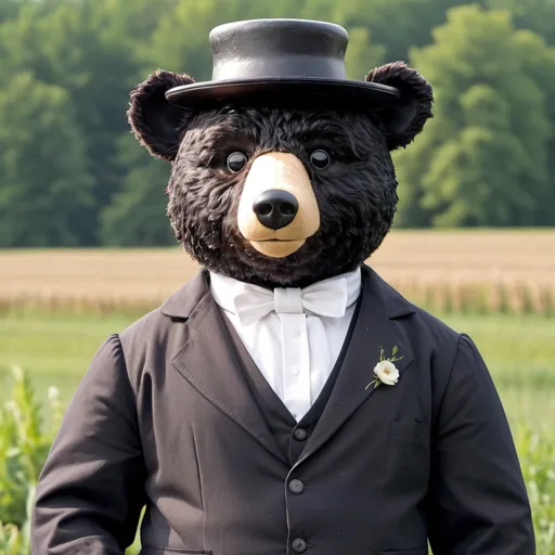 Prompt: An amish anthropomorphic bear