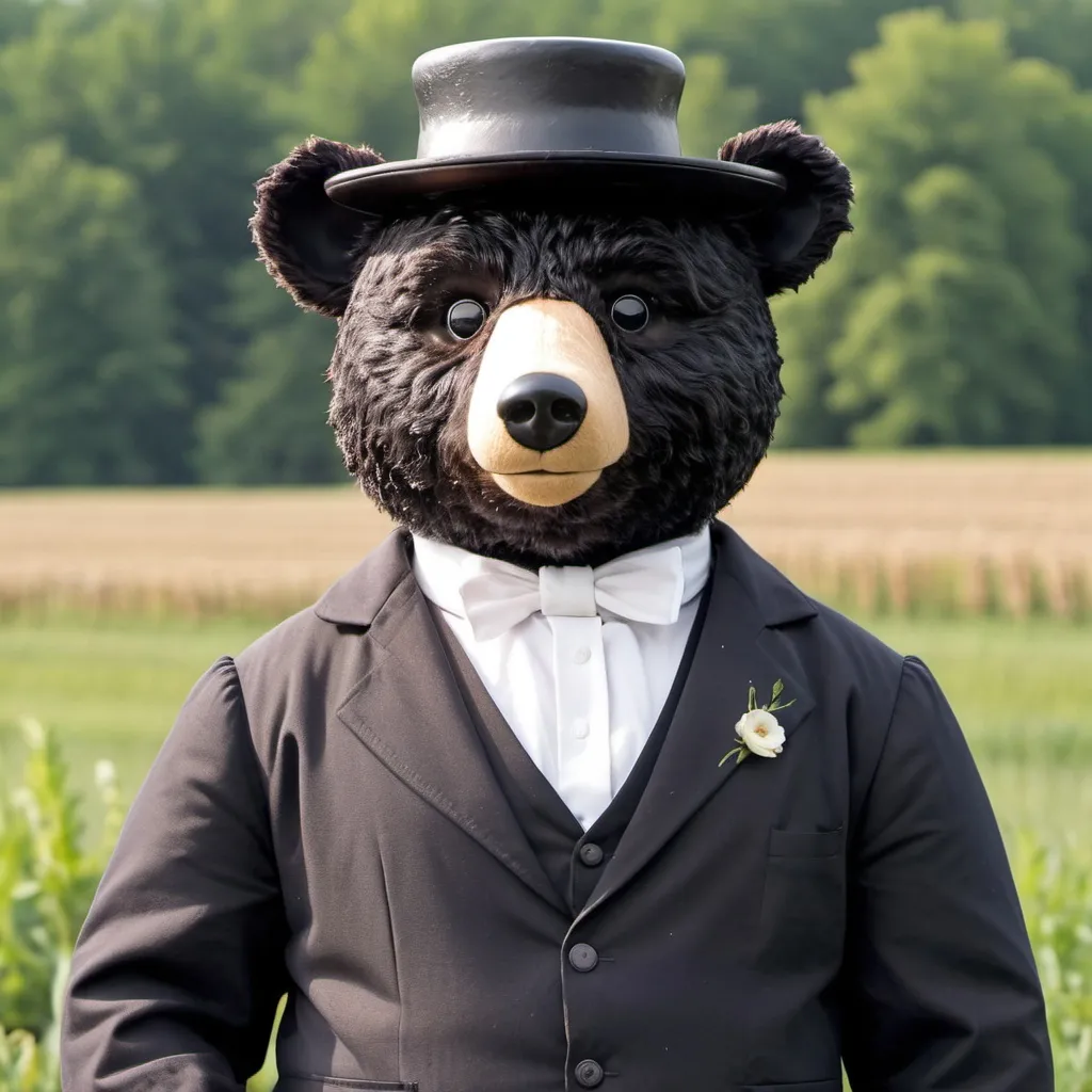 Prompt: An amish anthropomorphic bear