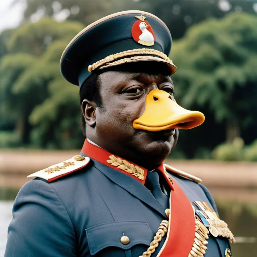 Prompt: Idi Amin as a duck