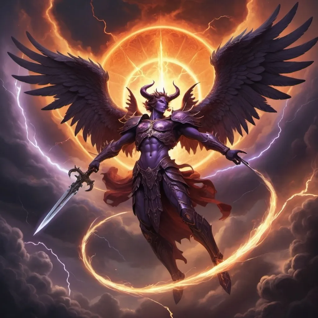 Prompt: "Battle of Eternity: Angels vs Demons"

Prompt: Envision a colossal battleground set in a celestial realm where the sky is a canvas of fiery oranges and deep purples. Angels with majestic wings, clothed in shimmering armor, clash against fearsome demons exuding dark auras. The angels, wielding swords of pure light, soar through clouds that reflect the chaos below. Demons, with twisted horns and smoldering eyes, counter with weapons forged from shadow and fire. In the center, a towering angel with wings that reflect the sun's light battles a demon whose skeletal, winged form is as dark as a void. Lightning cracks and thunder roars as these ethereal beings wage a war that could decide the fate of their worlds.