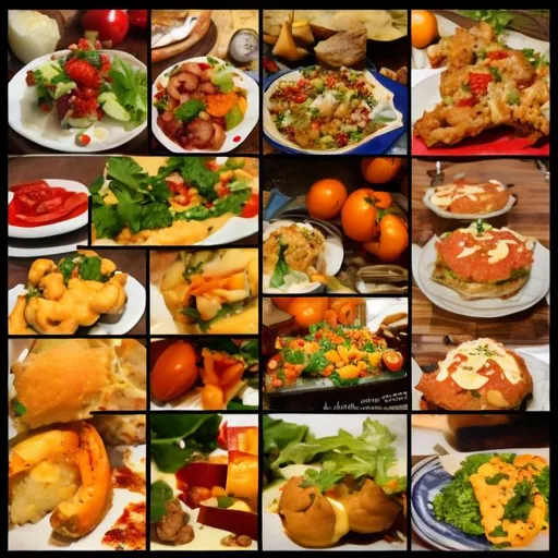 Prompt: Collage of food 