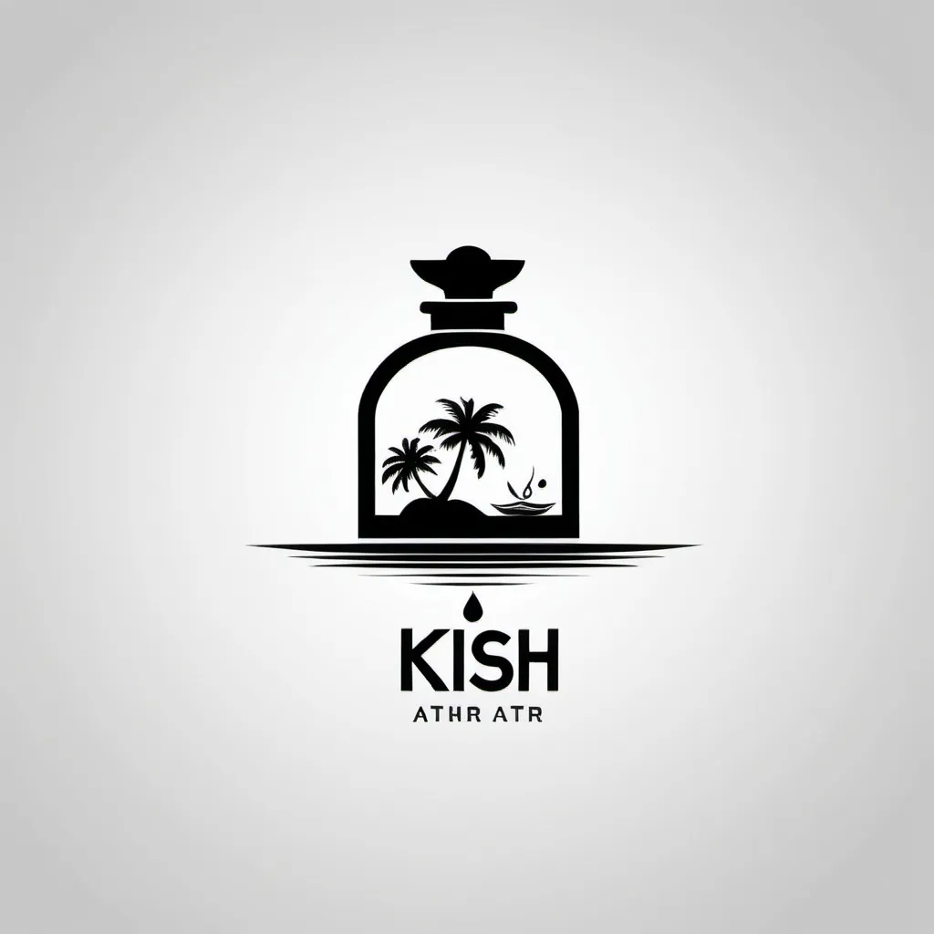 Prompt: make logo for kish atr , perfume shop
with island vector and symbol