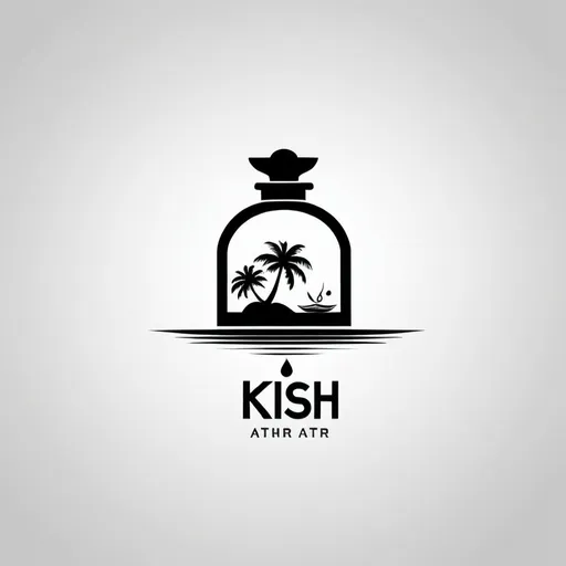 Prompt: make logo for kish atr , perfume shop
with island vector and symbol