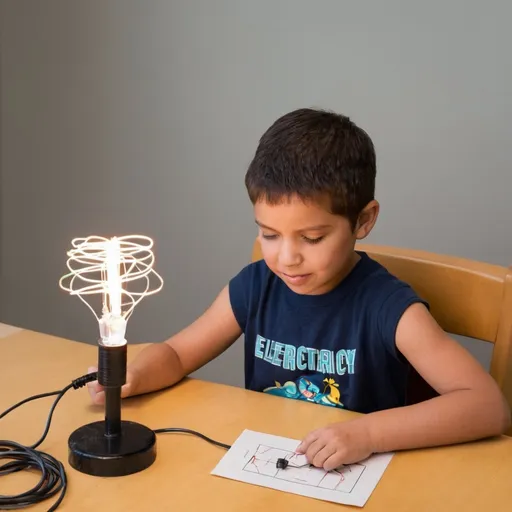 Prompt: A child is learning about electricity 