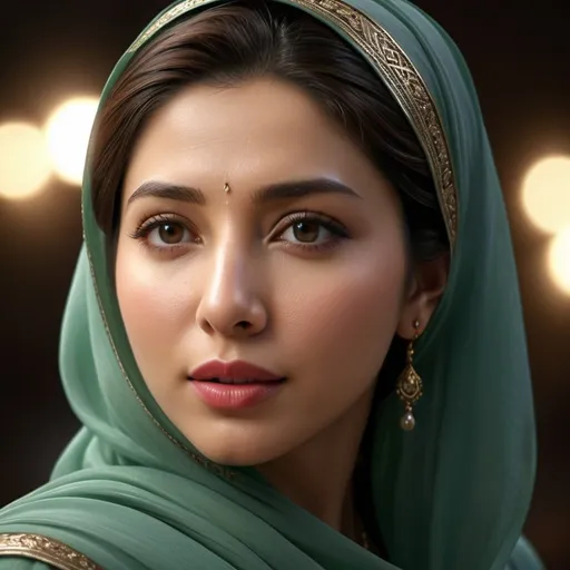Prompt: Photorealistic beautiful mahira khan in hijab kneeling, incredible composition, chiaroscuro lighting, octane render, 8K resolution, zoomed out, photorealistic concept, soft natural light, volumetric lighting, cinematic aesthetic, symmetrical perfect eyes, hyper detailed, ultra real, 32k, photographic quality, soft skin, hyper realistic, studio lighting, detailed skin, ultra realistic, bokeh, sharp features
