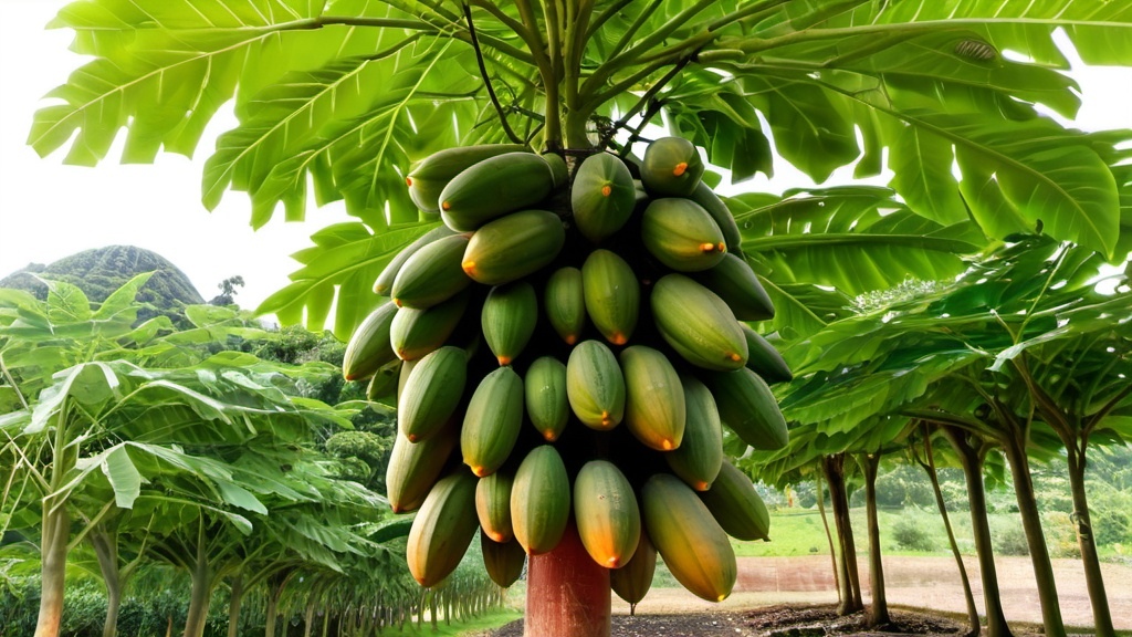 Prompt: Papaya tree images