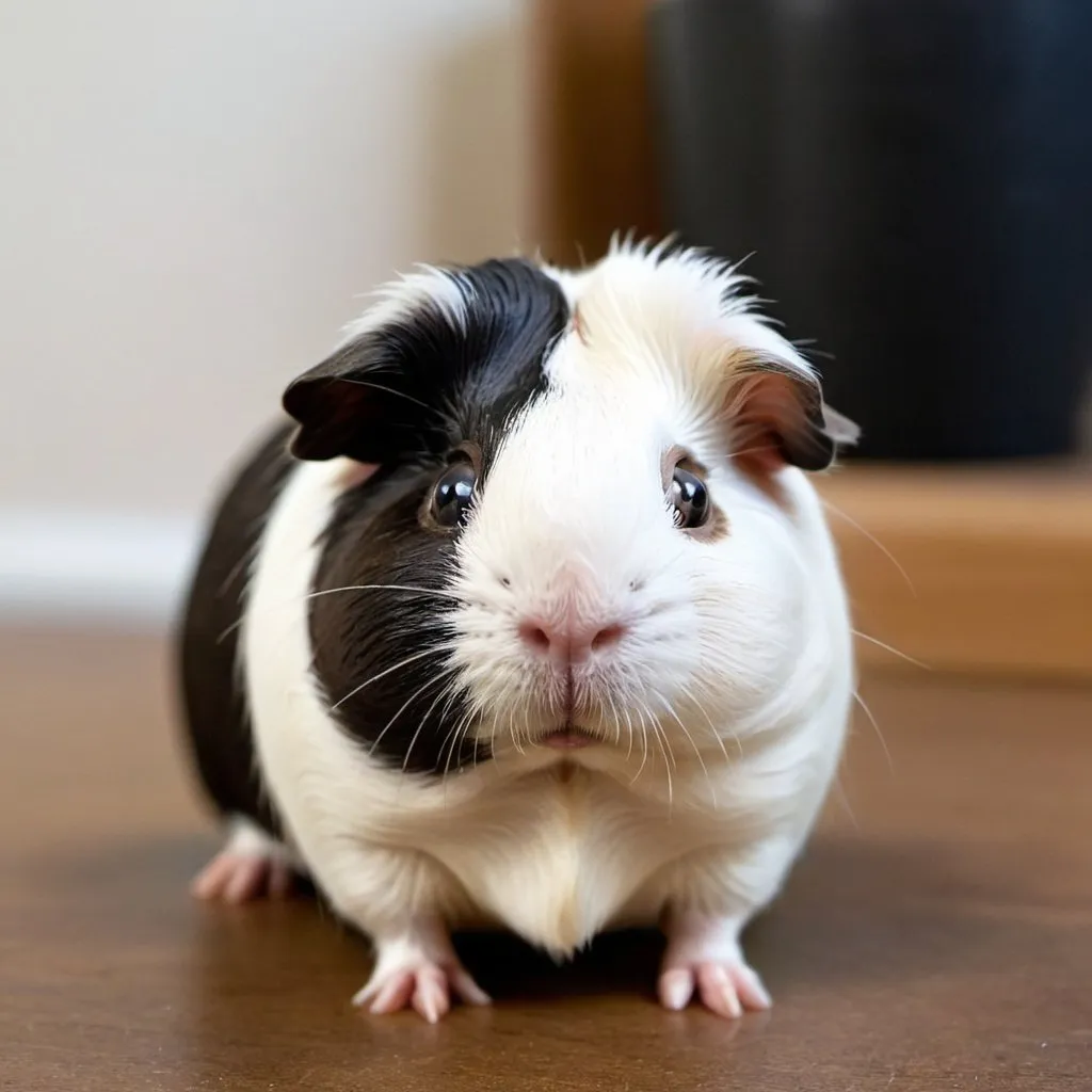 Prompt: A half-oreo and half guinea pig creature