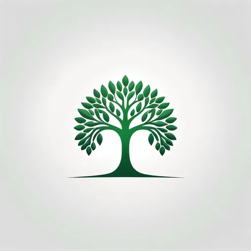 Prompt: logo style single green tree, symmetrical, luxury brand, minimalist, white background, vibrant, clean, finance industry, single tone