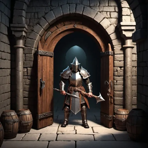Prompt: Create a dungeon guard

