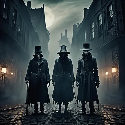 Prompt: <mymodel> split blended image of Two plague doctors standing back-to-back. Doctor on the left is a surreal, medieval era plague doctor surrounded by foggy, cobblestone streets. Doctor on the right is a sinister looking, dark fantasy, gothic, era plague doctor with glowing eyes in his detailed metal beak surrounded by foggy, futuristic cityscape. A cloudy, misty moonlit fade blends the eras in the middle, creating a seamless transition