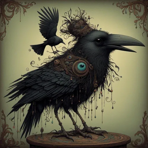 Prompt: <mymodel> CROW, SURREAL