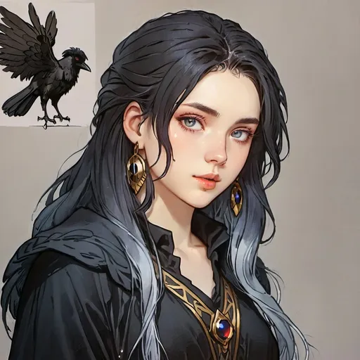 Prompt: raven heterochromia ,necromancer.long hair young anime demi-human , Ombre heterochromia ,flowing hair, art nouveau, oil painting, full body  , Full HD render + immense detail + dramatic lighting + well lit  + fine | ultra - detailed realism, full body art, lighting, high quality,  engraved | highly detailed |digital painting, artstation, concept art, smooth, sharp focus, Nostalgic everything in the heavenly realm inviting you to join. full body, 8k, highly detailed, full length frame, High detail RAW color art, piercing, diffused soft lighting, shallow depth of field, sharp focus, hyperrealism, cinematic lighting, concept art