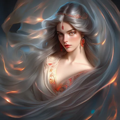 Prompt: red heterochromia ,necromancer, Ombre heterochromia ,flowing hair, art nouveau, oil painting, full body  , Full HD render + immense detail + dramatic lighting + well lit  + fine ultra - detailed realism, full body art, lighting, high quality,  engraved highly detailed |digital painting, artstation, concept art, smooth, sharp focus. full body, 8k, highly detailed, full length frame, High detail, RAW color art, piercing, diffused soft lighting, shallow depth of field, sharp focus, hyperrealism, cinematic lighting, concept art