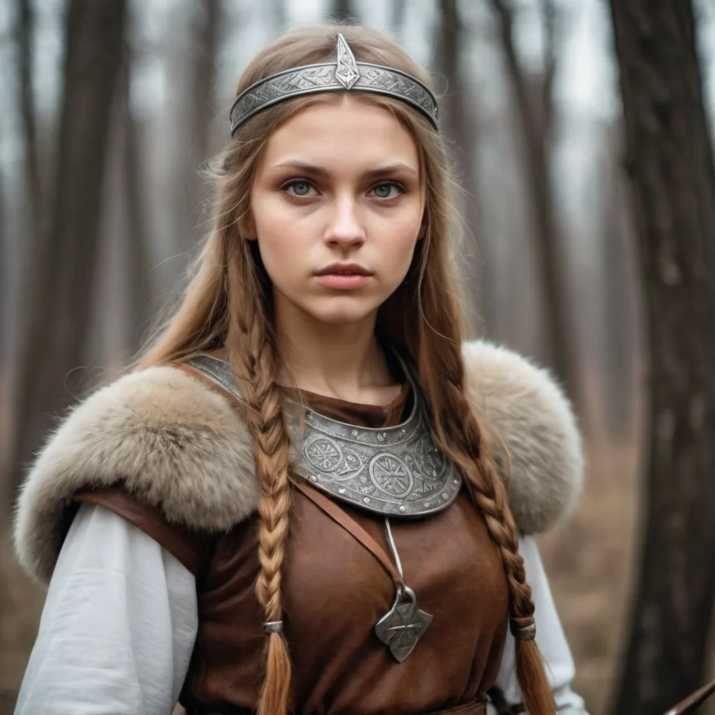 Prompt:  medieval slavic warrior girl