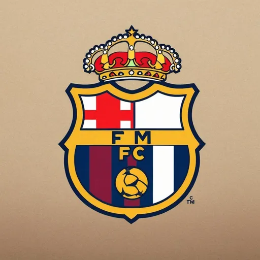 Prompt: Combination of Real Madrid and Barcelona team logos 