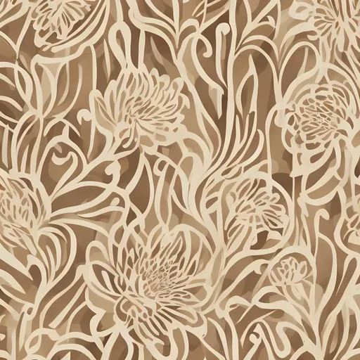Prompt: Beige boho mid century modern of flower print design
