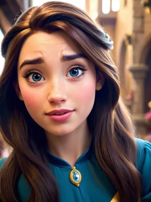 Prompt: Disney princess using the same face and hyper realistic 