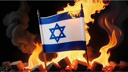 Prompt: jewish flag burning in hell

