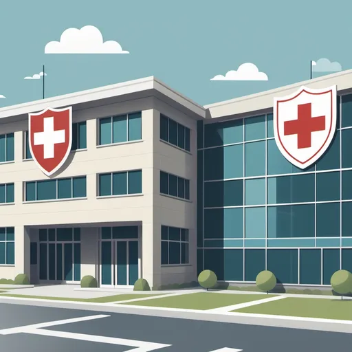 Prompt: Two hospitals side-by-side: One labeled as "Public Hospital" and the other as "Private Hospital."
Shield icon: Positioned in the center or background, symbolizing protection, with the label "Integrated Shield Plans."
Treatment visuals: Simple illustrations like a doctor with a patient or medical equipment to signify hospital treatment.