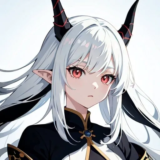 Prompt: Anime illustration of a 10-year-old female with intricate white hair, adorned with white demon horns, sharp lines and focus, best quality, 4k resolution, extremely detailed, HD, anime art, smooth shading, styled by Stanley Lau, Masato Kōda, Ayya Saparniyazova, intricate detailed hair, white demon horns, sharp focus, anime style, professional, highres, smooth shading, detailed design, HD, 4k