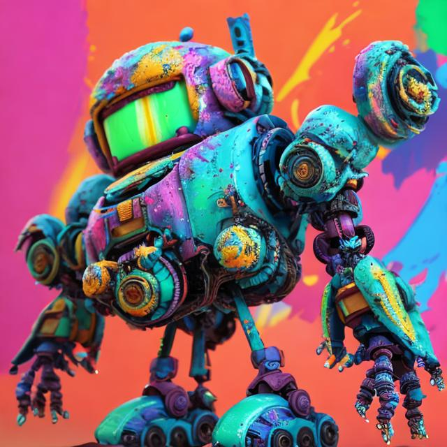 Prompt: 
BANANA CAKED  RECICLE ROBO with colorful background trending on artstation, 8 k, highly detailed and intricate width:704 height:384