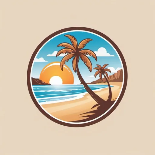 Prompt: A beautiful beach logo 
