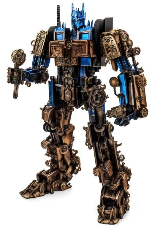 Prompt: optimus prime with steampunk features