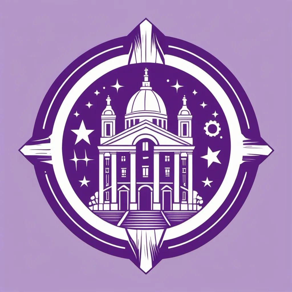 Prompt: A purple emblem of pepo city