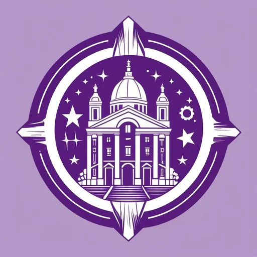 Prompt: A purple emblem of pepo city