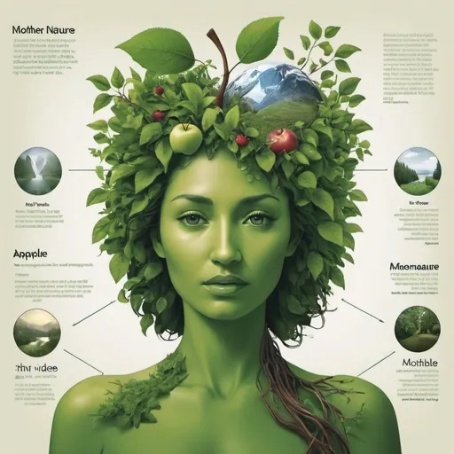 Prompt: An infographic that reflects the main idea of ​​the video. mother nature by apple
