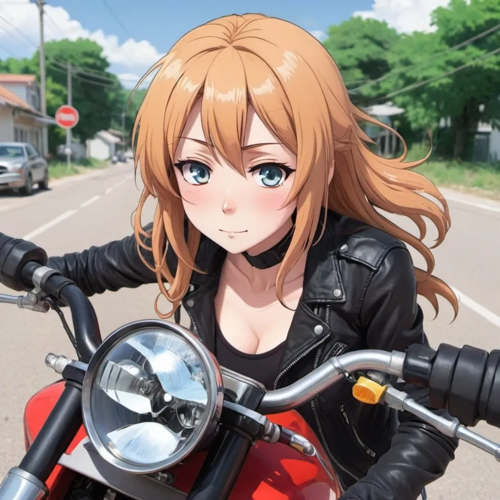 Prompt: my anime girlfriend in motorcycle crash