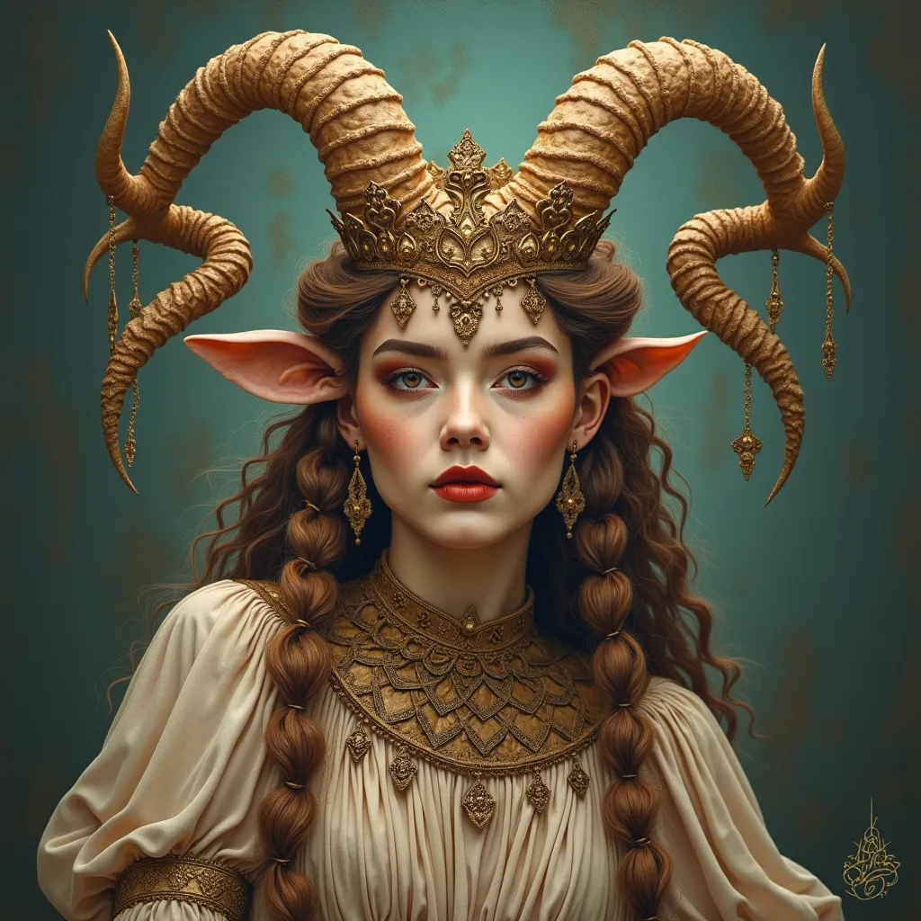 Prompt: Xana – Extraordinarily beautiful female creature in Asturian mythology