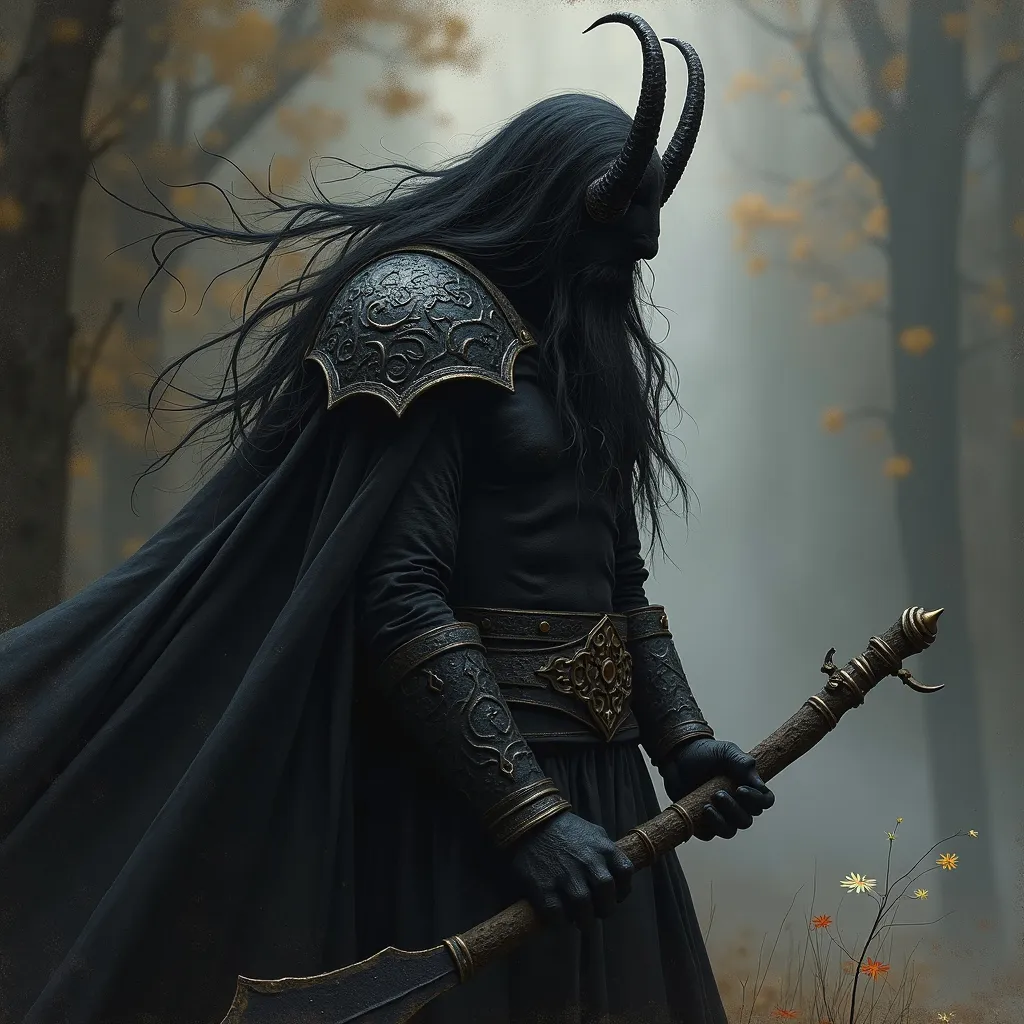 Prompt: Svartalfar – Norse for "black elves"