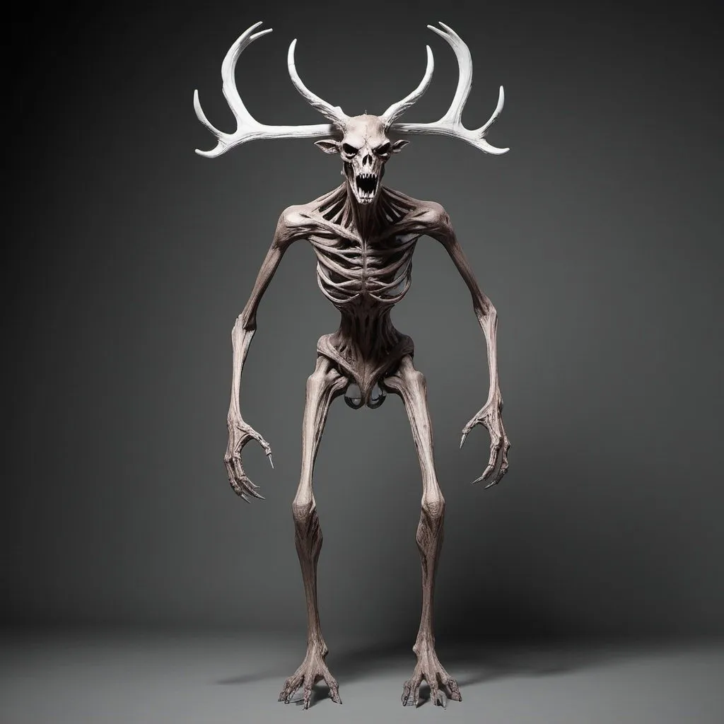 Prompt: Create a ((Wendigo)),  full-body head to toe view,