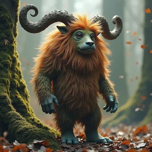 Prompt: Basajaun, Basandere – (Basque) hairy woodland spirit