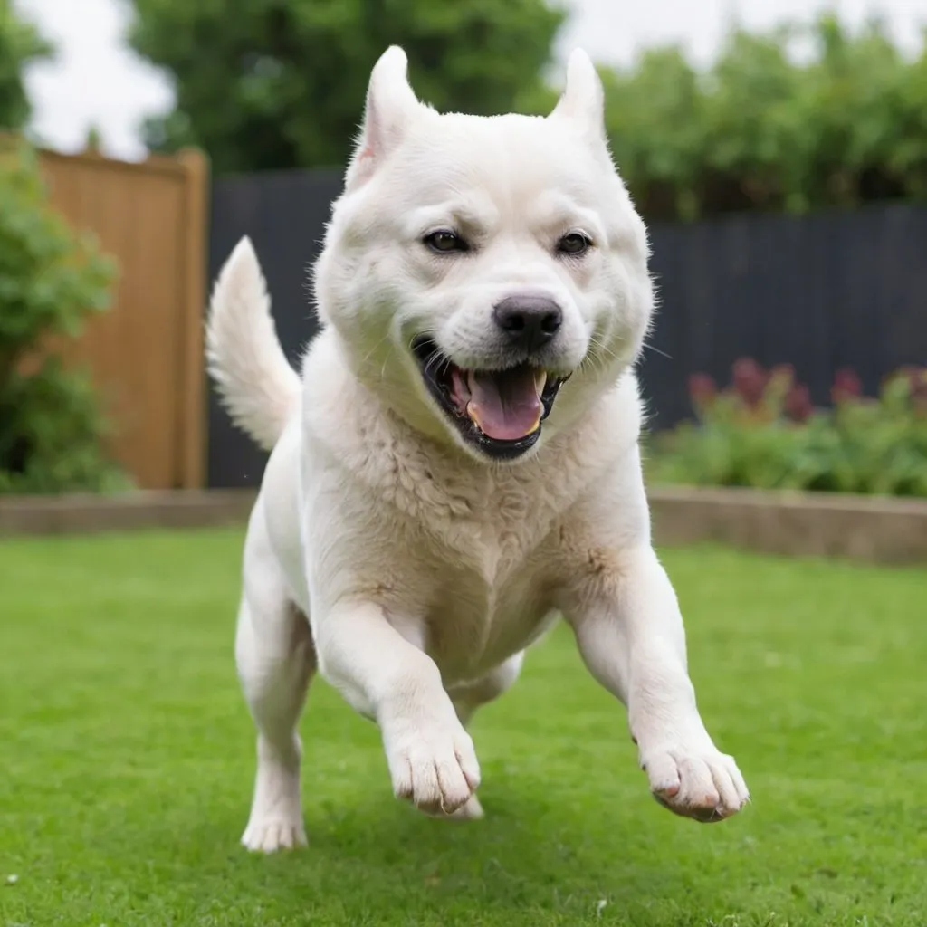 Prompt: A dog is playing on a garden