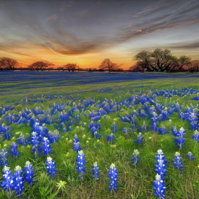 Prompt: bluebonnets by rueben