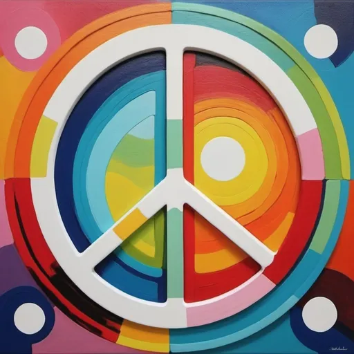 Prompt: peace and harmony in the morning in a colorful abstract art