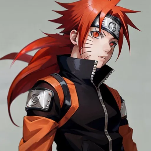 Prompt: Naruto with red hair


