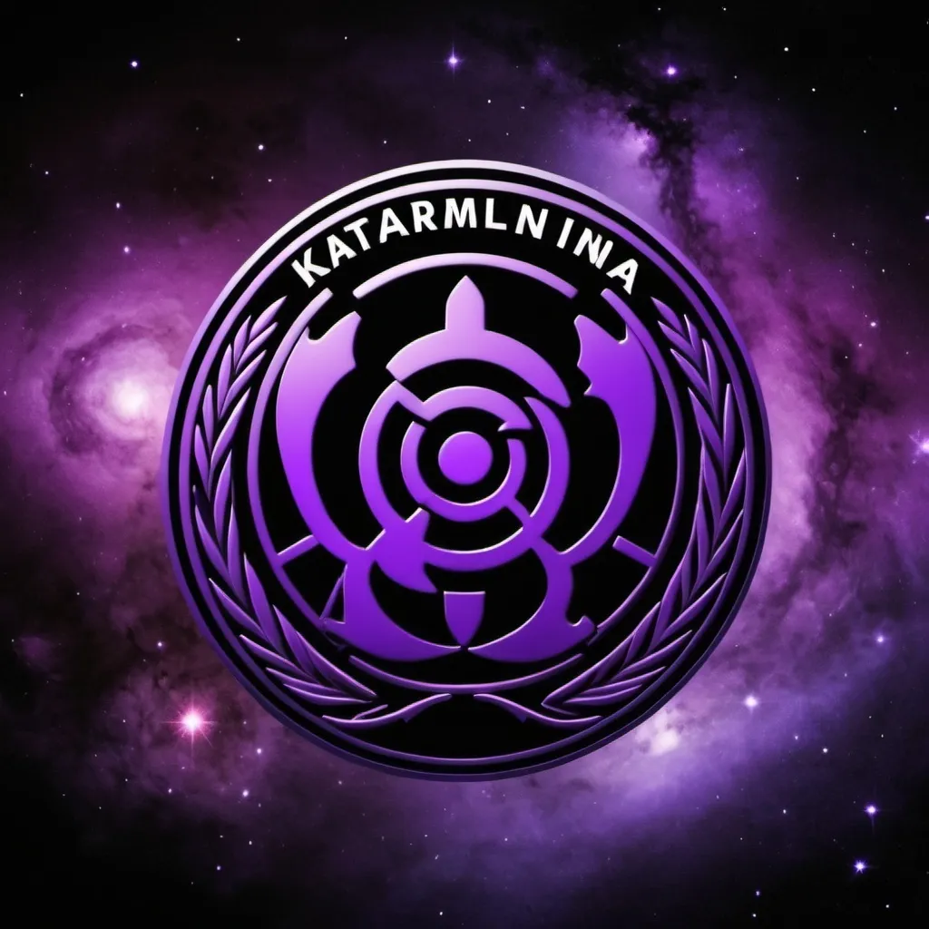 Prompt: un logo pour mon equipe easport avec les couleur violet noir et en fond galaxie ET AU MILLIEU QUI EST ECRIT KARMA UGC