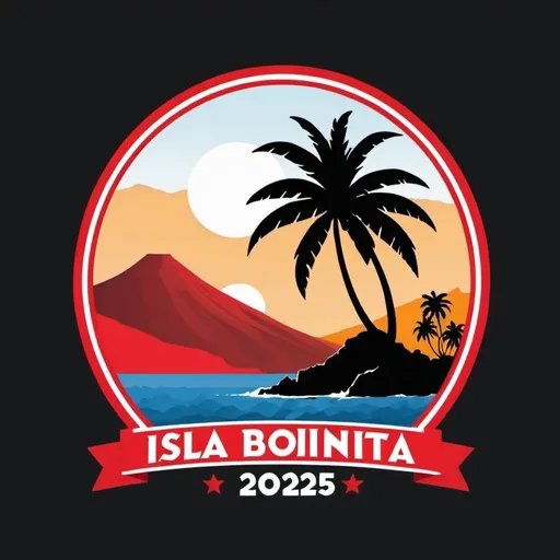 Prompt: I want to see the phrase:
"ISLA BONITA FITGAMES 2025"
with a summery background and warm colors that include red, white and black.
I also want the logo to include the silhouette of the island of La Palma, Canary Islands, Spain.