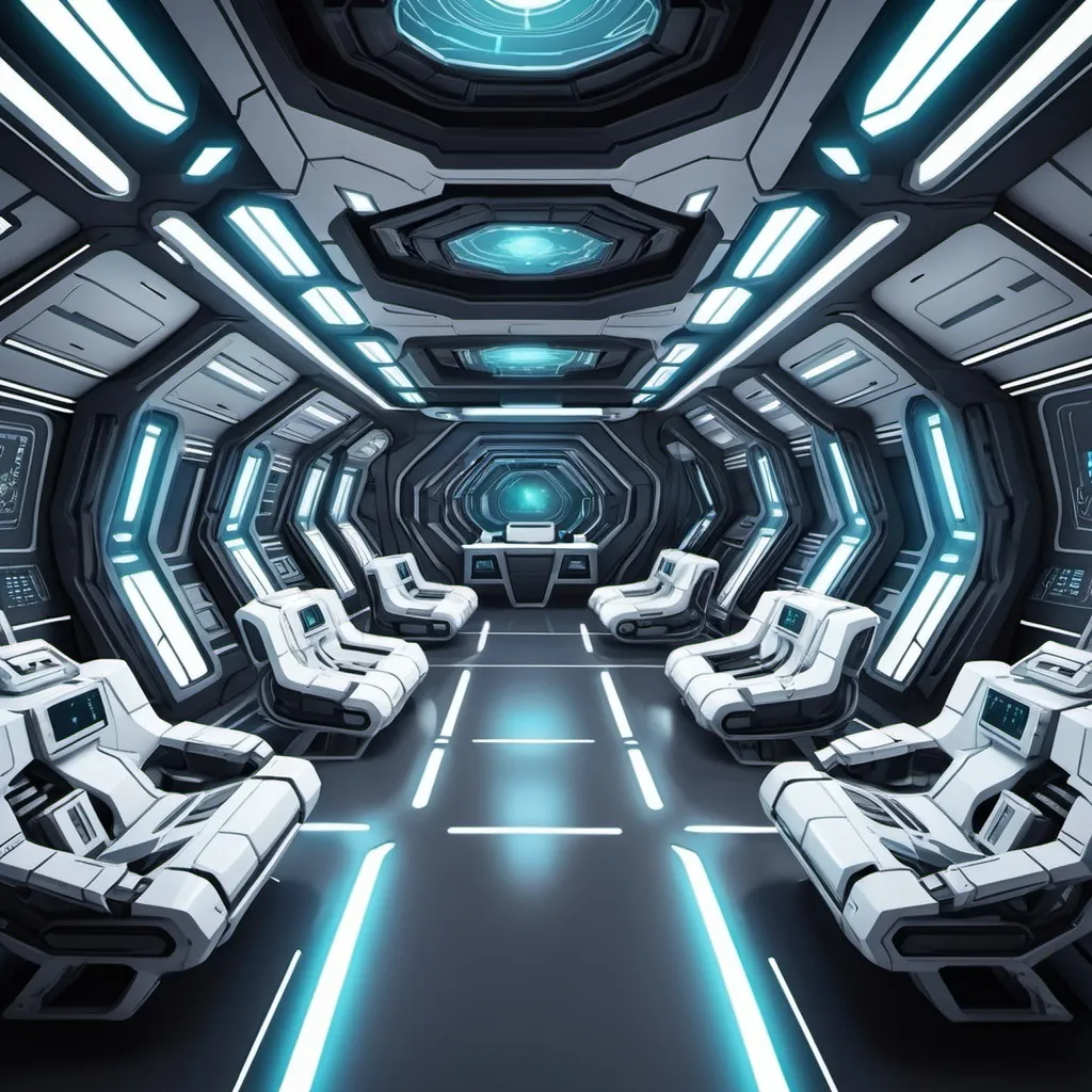 futuristic spaceship interior hq