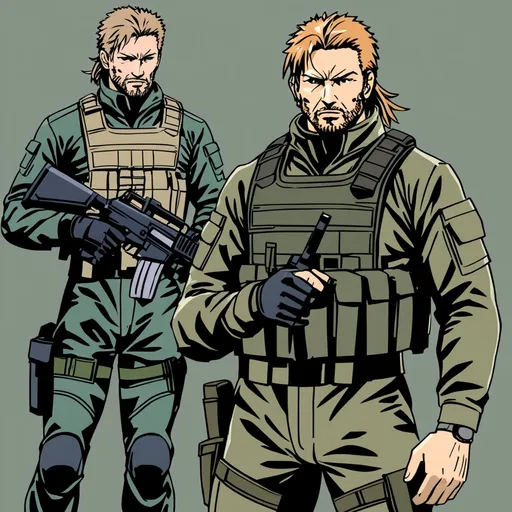 Prompt: Create a unique character who happens to be in the military in a style similar to metal gear solid