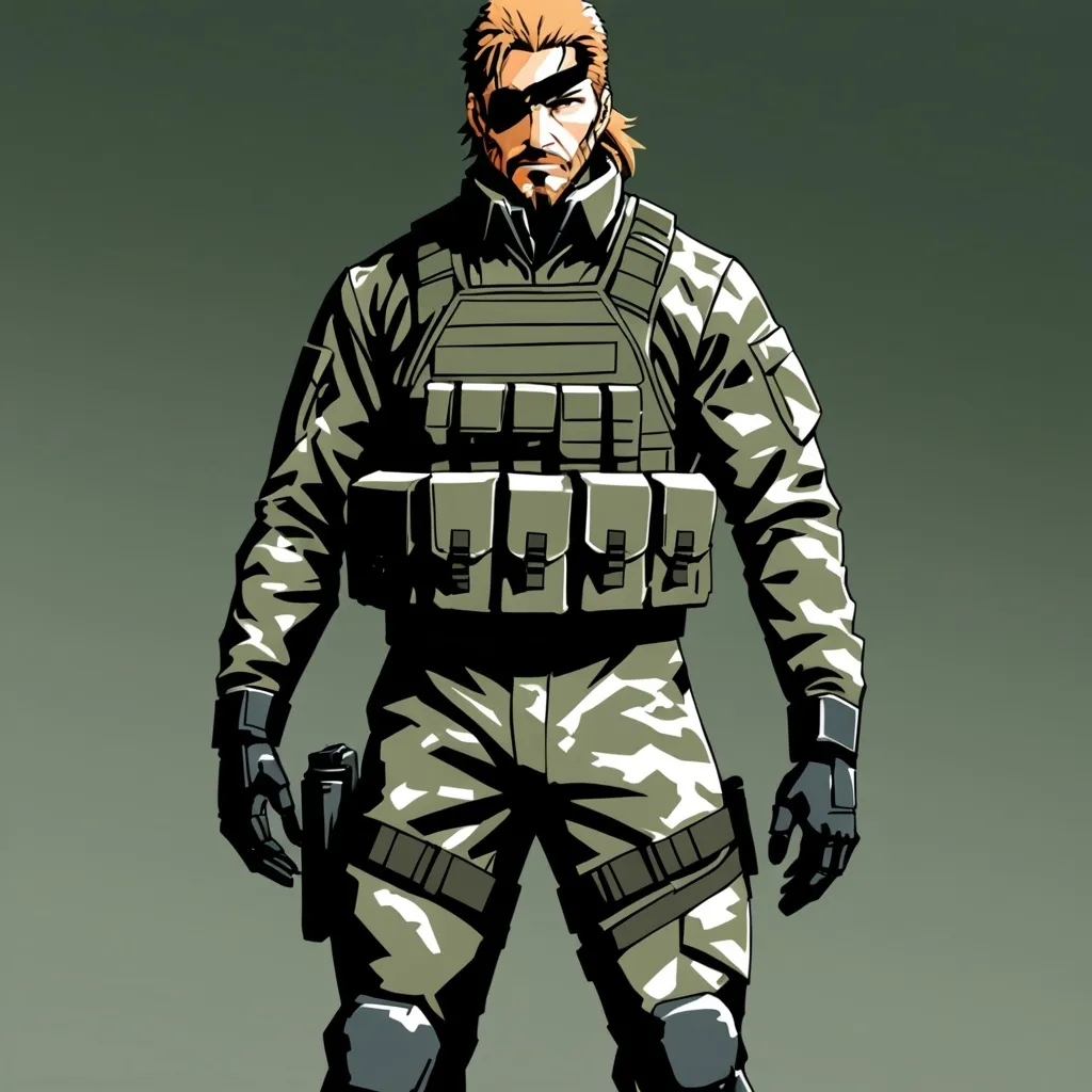 Prompt: Create a unique character who happens to be in the military in a style similar to metal gear solid