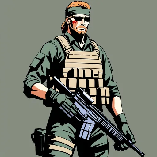 Prompt: Create a unique character who happens to be in the military in a style similar to metal gear solid