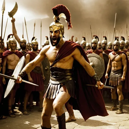 Prompt: The 300, Xerxes vs Leonidas