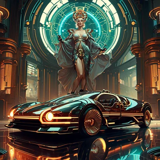 Prompt: an ominous and luxurious  vintage car 

full of  glowing circuitry

, a stunning Alphonse Mucha's masterpiece in <mymodel> sci-fi cyberpunk artstyle by Anders Zorn and Joseph Christian Leyendecker

, neat and clear tangents full of negative space 

, detailed dramatic lighting with contrasting shadows and highlights enhancing depth of perspective and 3D volumetric drawing

, a  vibrant and colorful high quality digital  painting in HDR