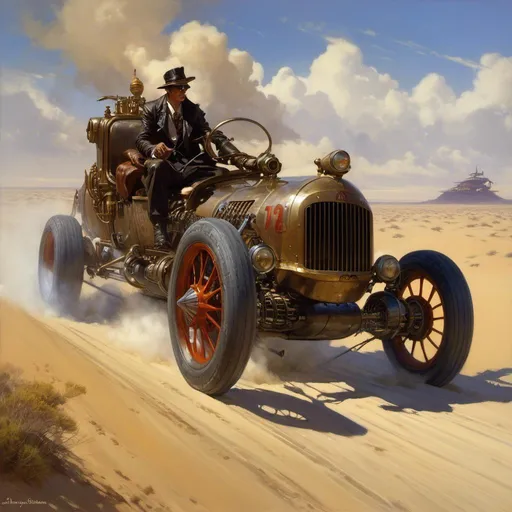 Prompt: A <mymodel> concept art of a luxurious dieselpunk vintage dragster on a road in the middle of gloomy wasteland dunes

, a stunning Donato Giancola masterpiece in post-apocalyptic sci-fi dieselpunk artstyle by Anders Zorn and Joseph Christian Leyendecker 

, neat and clear tangents full of negative space 

, ominous dramatic lighting with detailed shadows and highlights enhancing depth of perspective and 3D volumetric drawing

, colorful vibrant painting in HDR with shiny shimmering reflections