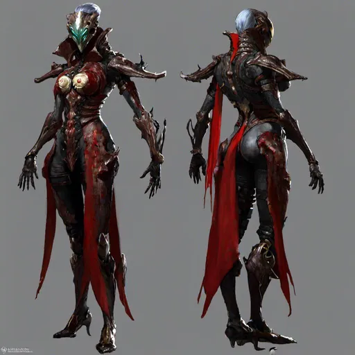 Prompt: A  full body concept character design of a  threatening and gloomy biomechanical warframe

 , a stunning Donato Giancola's masterpiece 

in <mymodel> gothic sci-fi horror

by Gerald Brom  and Luis Royo


, neat and clear tangents full of negative space 

, ominous dramatic lighting with detailed shadows and highlights enhancing depth of perspective and 3D volumetric drawing

, a vibrant and colorful high quality digital painting in HDR